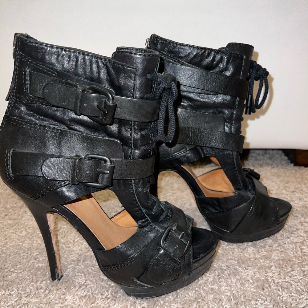 L.A.M.B. Peeptoe bootie in 7.5